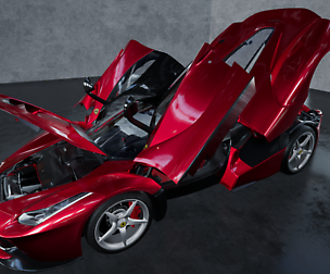 Ferrari LaFerrari with detailed inerior and engine