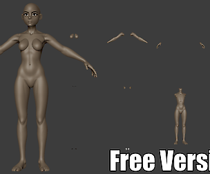 Stylized Female Template High poly Zbrush sculpt