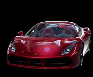 Ferrari 488 GTB with detailed inerior and engine