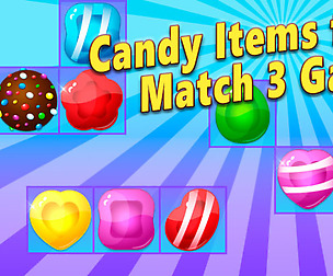 109 Candy Match 3 Items for Match 3 Game