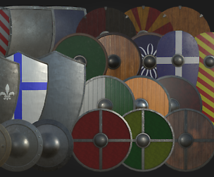 Medieval Shields Pack PBR 4k