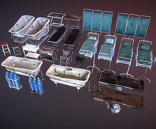 Vintage hospital props