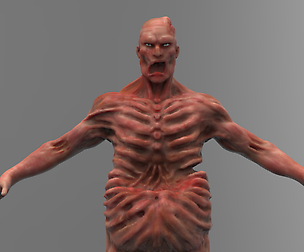 Zombie Character Full Body T-posed VR / AR