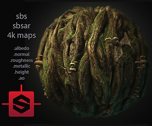 Knotty Tree Tileable PBR Material