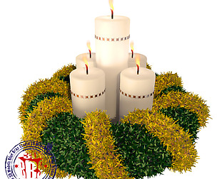 Christmas table wreath with candles