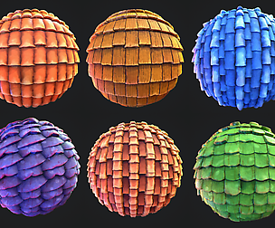 "roof" - pack of 8 stylized materials