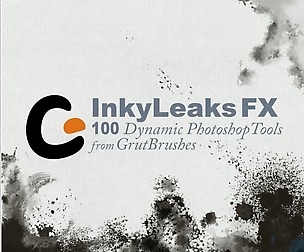 InkyLeaks - 100 Splatter FX Brushes by GrutBrushes