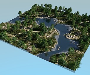 River bays in Blender