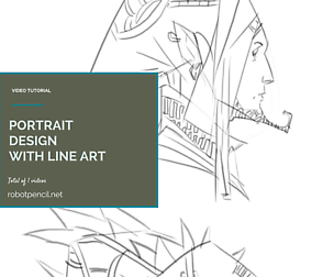Portrait Design using Line Art