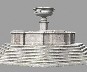 Fountain with Wolf Heads