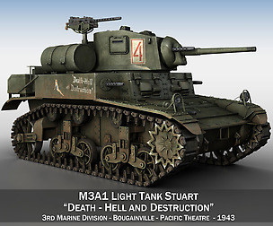 M3A1 Tank Stuart - Death-Hell and Destruction