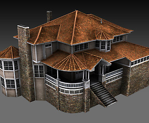 Old Luxury House low poly 3D model