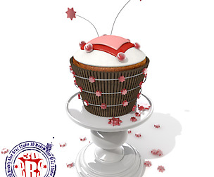 Heart And Star Cupcake