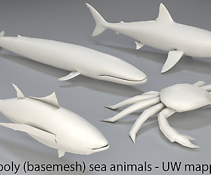 Sea Animals - 4 pieces-low poly-part 6