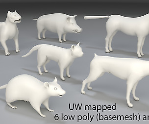 Animals - 6 pieces low poly-part 1