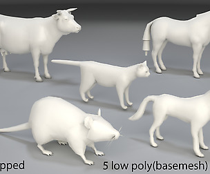 Animals - 5 pieces low poly-part 2