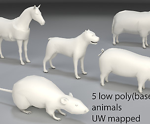 Animals - 5 pieces low poly-part 3