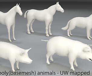 Animals - 5 pieces low poly-part 4