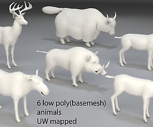 Animals - 6 pieces low poly-part 6