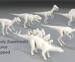Dinosaur - 6 pieces low poly-part 1