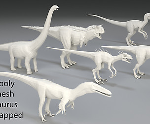 Dinosaur - 6 pieces low poly-part 2