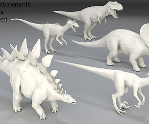 Dinosaur - 5 pieces low poly-part 4