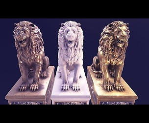 A statue of a lion.