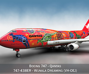 Boeing 747 - Qantas - Wunala Dreaming