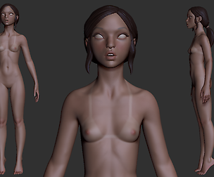 Petite Woman high poly and base