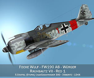Focke Wulf - FW190 A8 - Rauhbautz VII - Red1