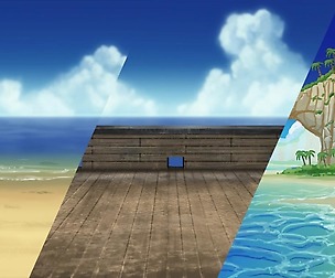 Parallax Beach, Island and Ship Background