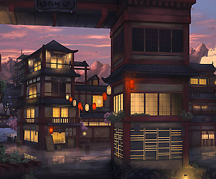 Eastern City - High Quality Parallax Background