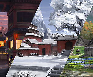 Pack of 3 Eastern Style Parallax Backgrounds