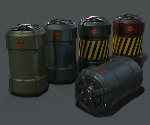 Barrel sci-fi Low poly