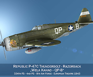 Republic P-47C Thunderbolt - Wela Kahao - QP-B