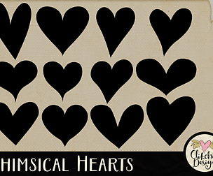 Whimsical Hearts EPS, SVG, DXF, PNG, CSH & ABR