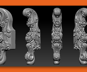 CARVED CABRIOLE Furniture LEG set - 004