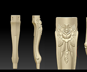 CARVED CABRIOLE Furniture LEG set - 013