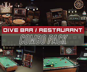 Restaurant and Dive Bar Props COMBO PACK [UE4]