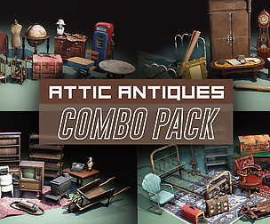 Antiques in the Attic Props COMBO PACK [UE4]