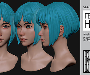 Female Anime Head #2