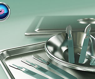 Scalpels, Kidney Dish and Sterilization Tray