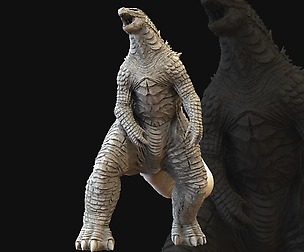 Godzilla sculpt high poly mesh