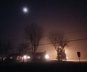a very foggy night