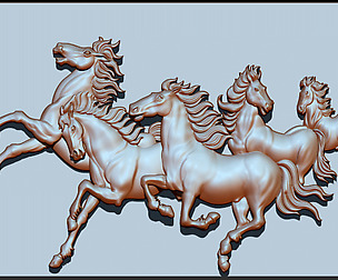 Horse head bas relief for CNC