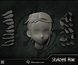 Stylized Hair - ZBrush Curves and IMM Brushes