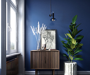 Feather Grass & Credenza Set 3D model