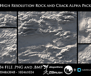High Resolution Rock and Crack Alpha Pack