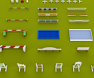 Horse jumping obstacle small pack low poly