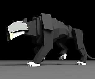 Boxy Saber Tooth Tiger Maya Rig